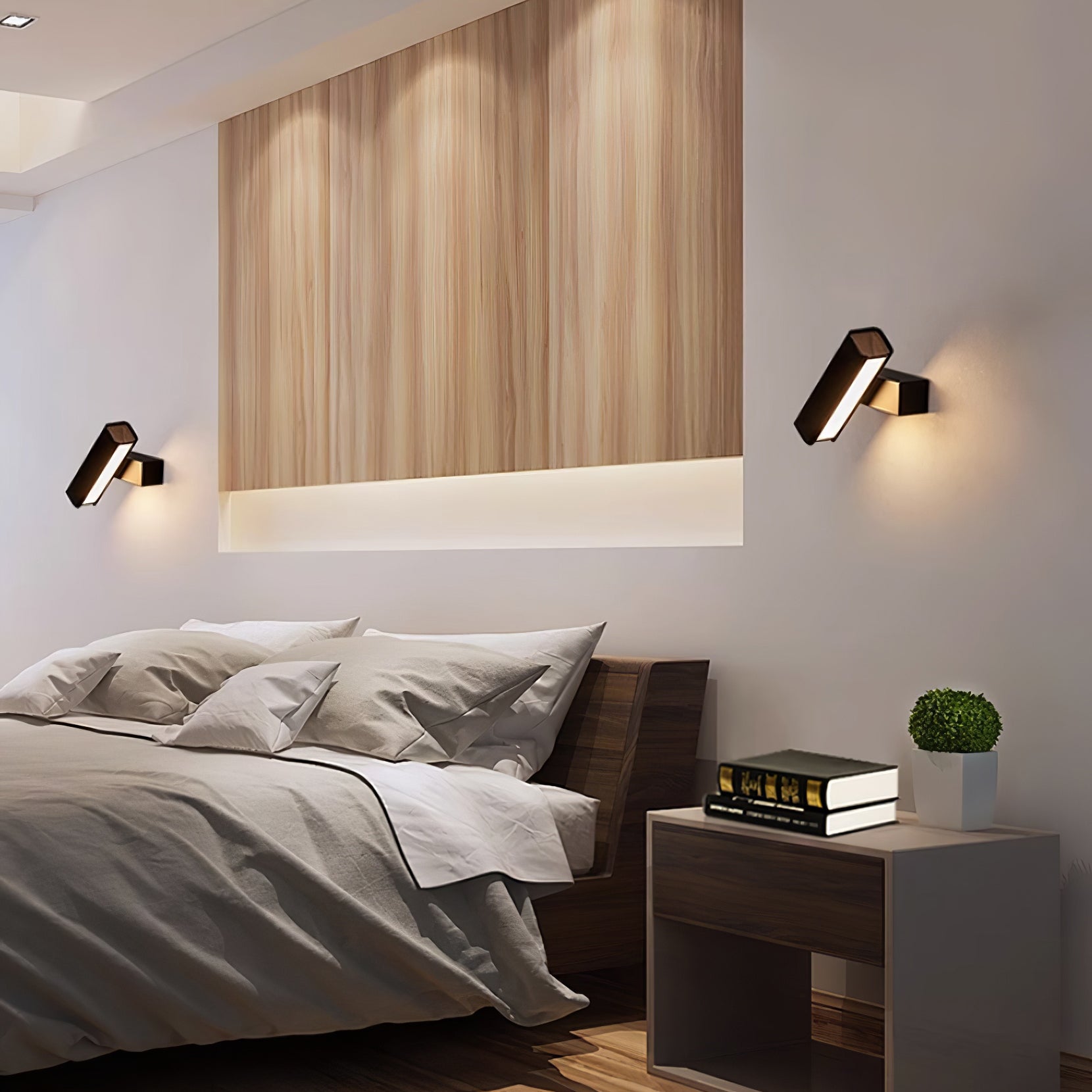 Olvynora Rotating Wood & Metal LED Wall Lamp - Minimalist Sconce - Image 15