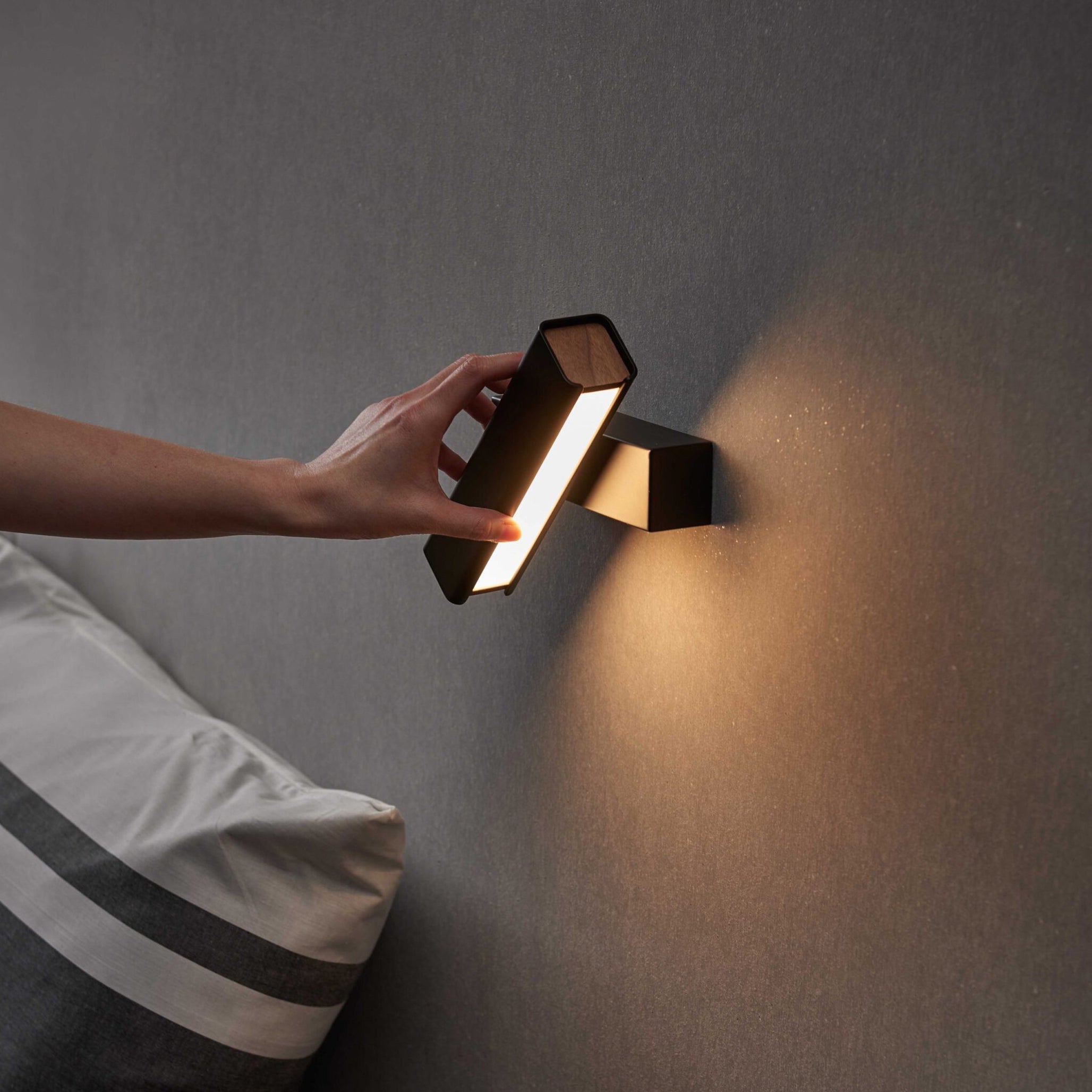 Olvynora Rotating Wood & Metal LED Wall Lamp - Minimalist Sconce - Image 2