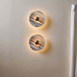 Alternative view of Olrine Marble & Metal LED Wall Lamp - Minimalist Sconce