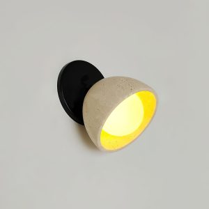 Alternative view of Ellorus Travertine & Glass Wall Lamp - Minimalist Sconce